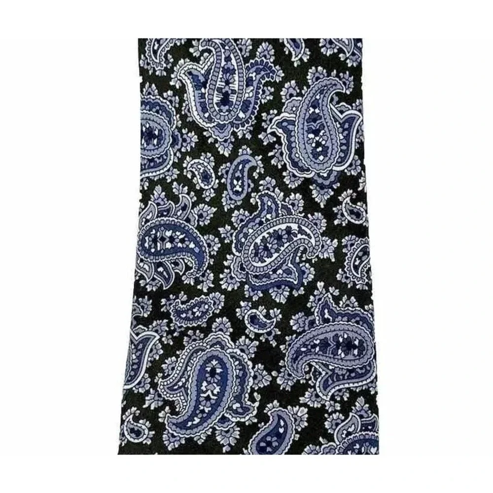 Daniel Cremieux Men's Blue Green Paisley 100%‎ Silk Neck Tie Made In Italy NWT